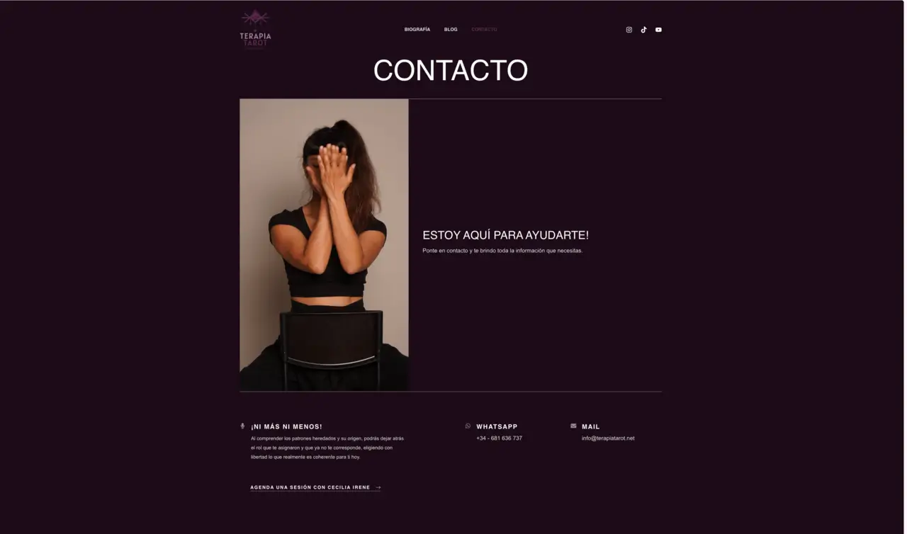 Terapia Tarot - Contacto